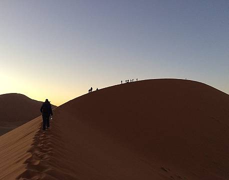 Tidlig morgenvandring i verdens ældste ørken - den namibiske ørken