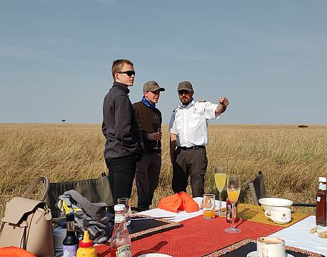 privat middag på savannen africa tours