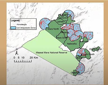 kort over løveruter africa tours