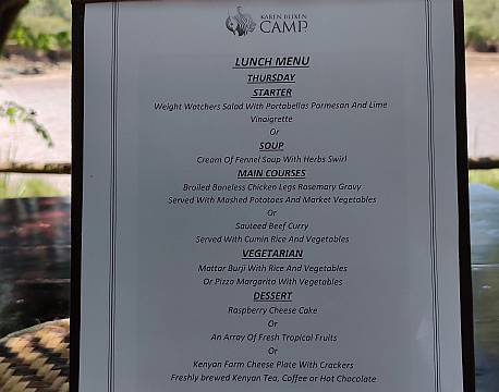 karen blixen camp menu africa tours