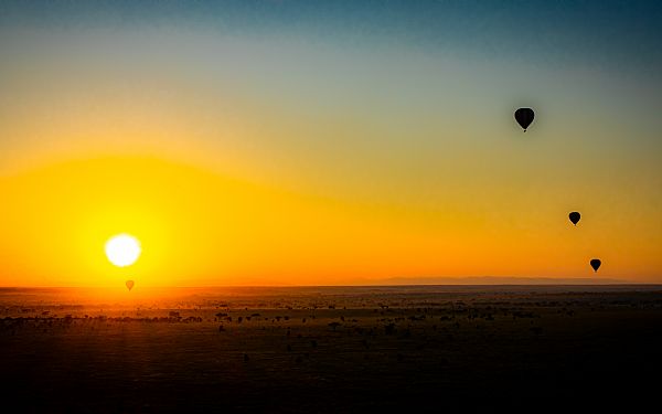 Luftballon over savannen
