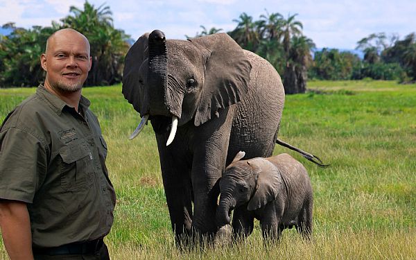 Se dyrepasser og rejseleder Paw Gosmer vise elefantens tnder frem i Aalborg Zoo