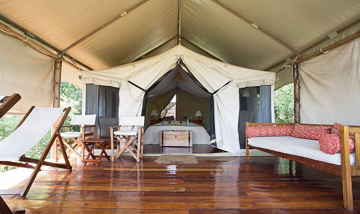 Karen Blixen Camp med Geoffrey Sendeu